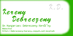 kereny debreczeny business card